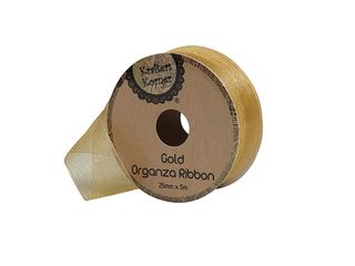 Satin Ribbon 10mm x 10mtr Gold